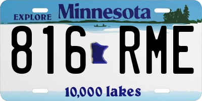 MN license plate 816RME