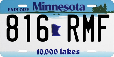 MN license plate 816RMF