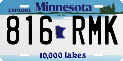 MN license plate 816RMK