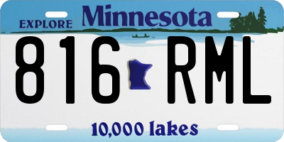MN license plate 816RML
