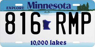 MN license plate 816RMP