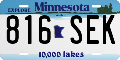 MN license plate 816SEK