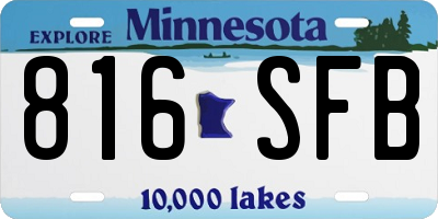 MN license plate 816SFB