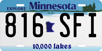 MN license plate 816SFI