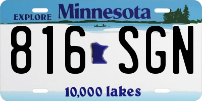 MN license plate 816SGN