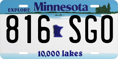MN license plate 816SGO