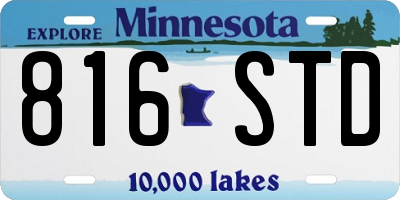 MN license plate 816STD