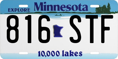 MN license plate 816STF