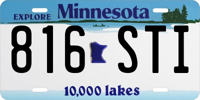 MN license plate 816STI
