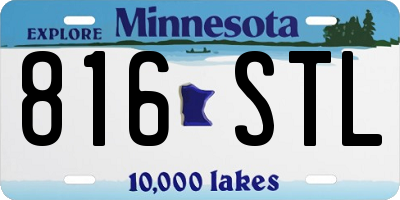 MN license plate 816STL