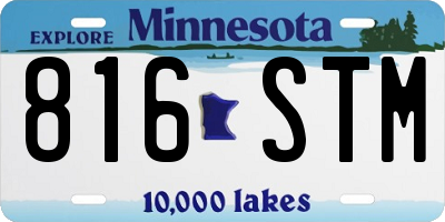 MN license plate 816STM