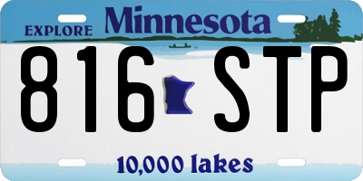 MN license plate 816STP