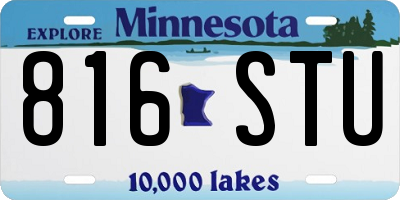 MN license plate 816STU