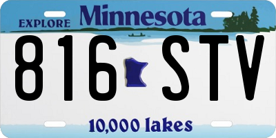 MN license plate 816STV