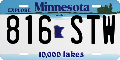 MN license plate 816STW
