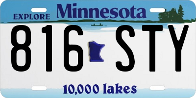 MN license plate 816STY