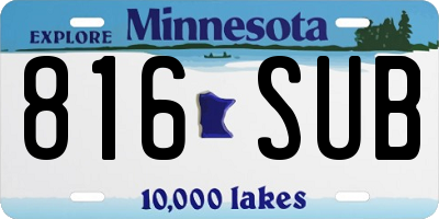 MN license plate 816SUB