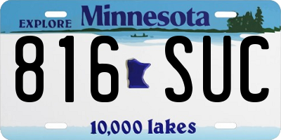 MN license plate 816SUC