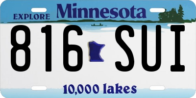 MN license plate 816SUI