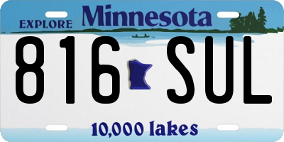 MN license plate 816SUL