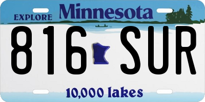 MN license plate 816SUR