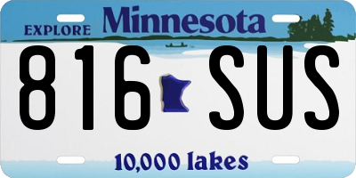 MN license plate 816SUS