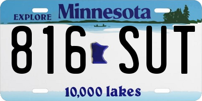 MN license plate 816SUT