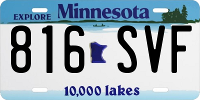 MN license plate 816SVF