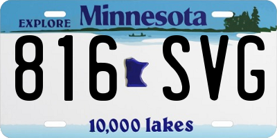 MN license plate 816SVG