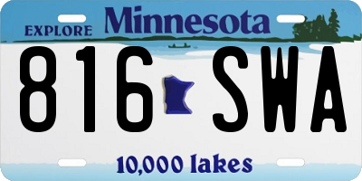 MN license plate 816SWA