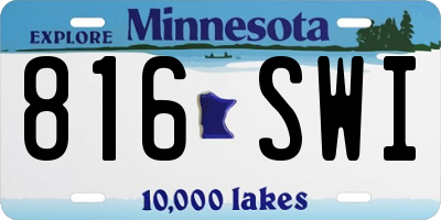 MN license plate 816SWI