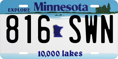 MN license plate 816SWN