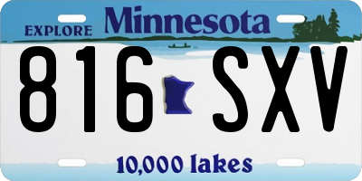 MN license plate 816SXV