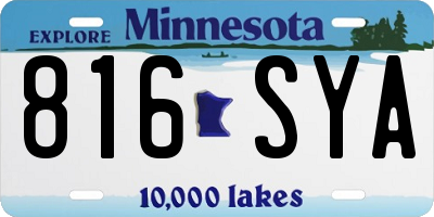 MN license plate 816SYA