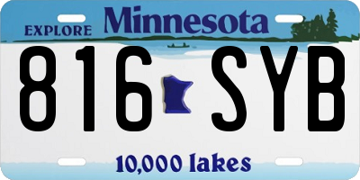 MN license plate 816SYB