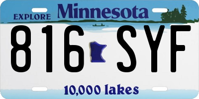 MN license plate 816SYF