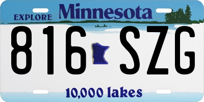 MN license plate 816SZG