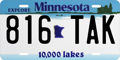 MN license plate 816TAK