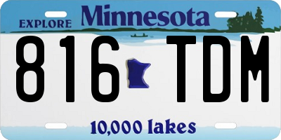 MN license plate 816TDM