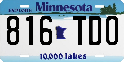 MN license plate 816TDO