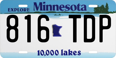 MN license plate 816TDP