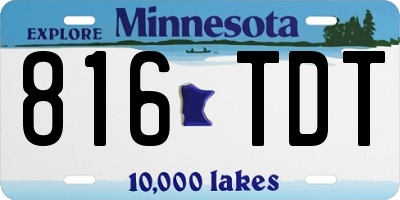 MN license plate 816TDT