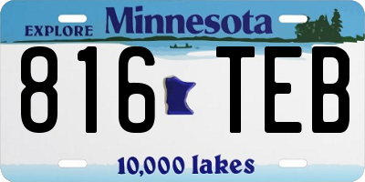 MN license plate 816TEB