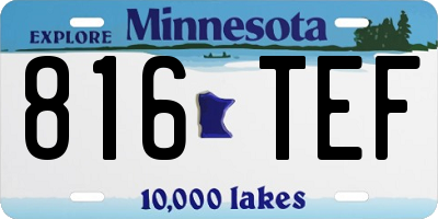MN license plate 816TEF