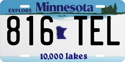 MN license plate 816TEL