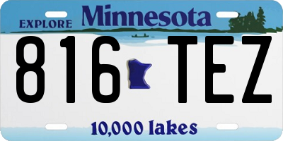 MN license plate 816TEZ