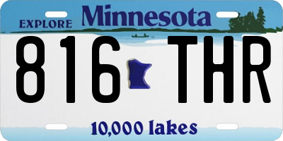 MN license plate 816THR