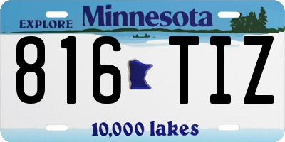 MN license plate 816TIZ