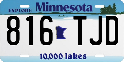 MN license plate 816TJD