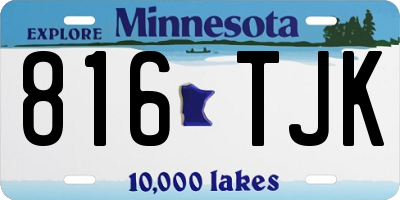 MN license plate 816TJK